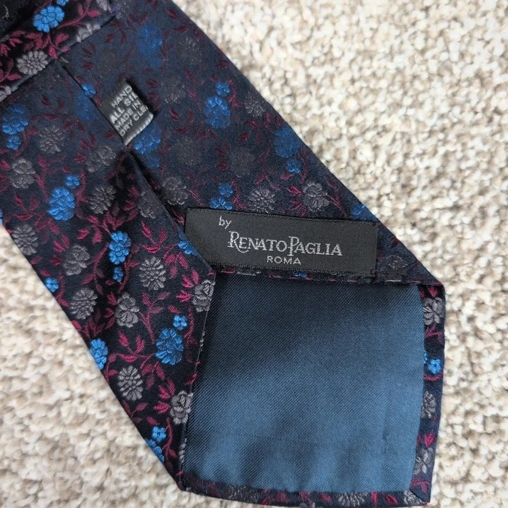 Renato Paglia‎ Roma Floral Silk Necktie Holliday Brown England